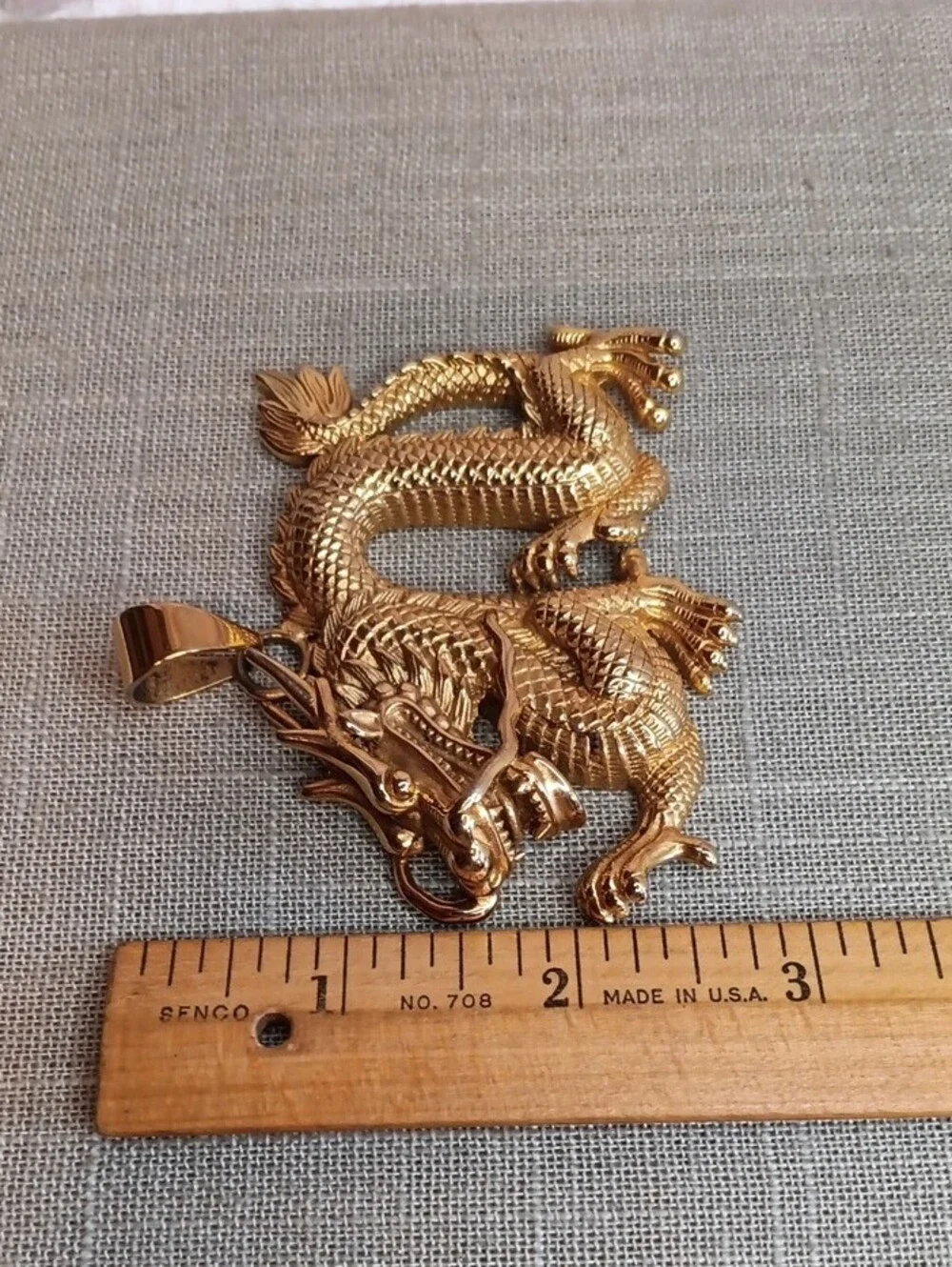 Vintage Gold Dragon Pendant No Chain